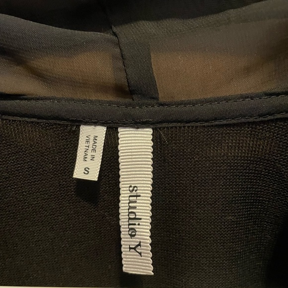 Studio Y Black Ruffle Cardigan: Size S - Picture 4 of 4